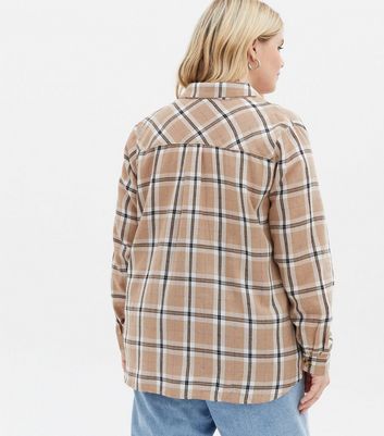 Click to view product details and reviews for Curves Brown Check Pocket Front Overshirt New Look.