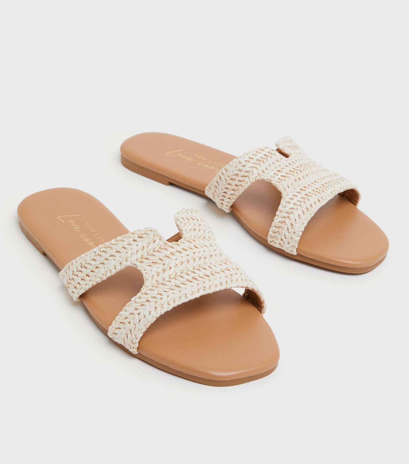Off White Woven Cut Out Sliders Image 3
