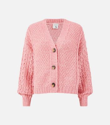 Yumi Mid Pink Chunky Knit Cardigan New Look