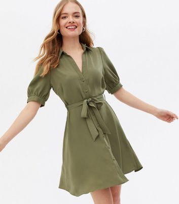 New look khaki shirt 2024 dress