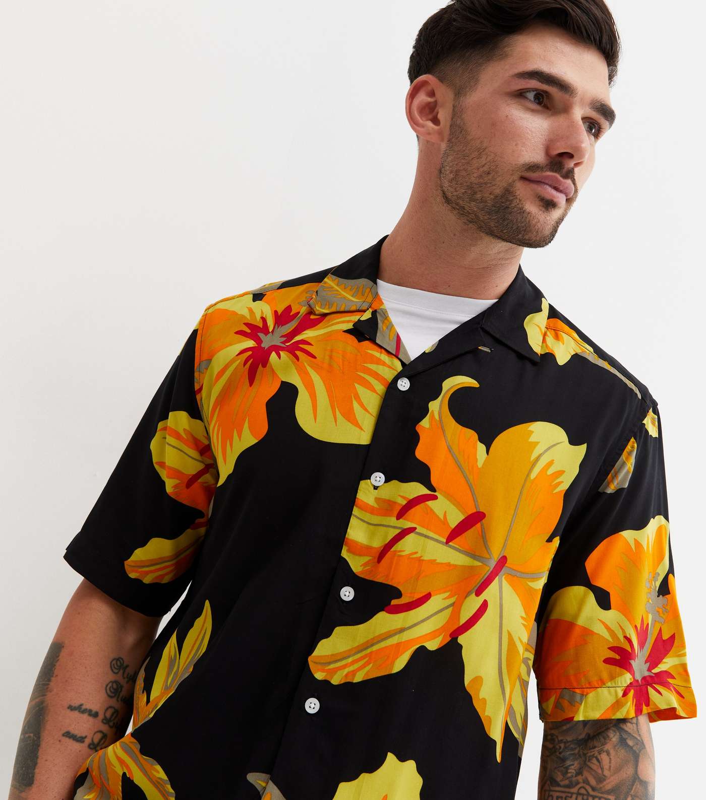 Only & Sons Black Tropical Short Sleeve Shirt Image 3