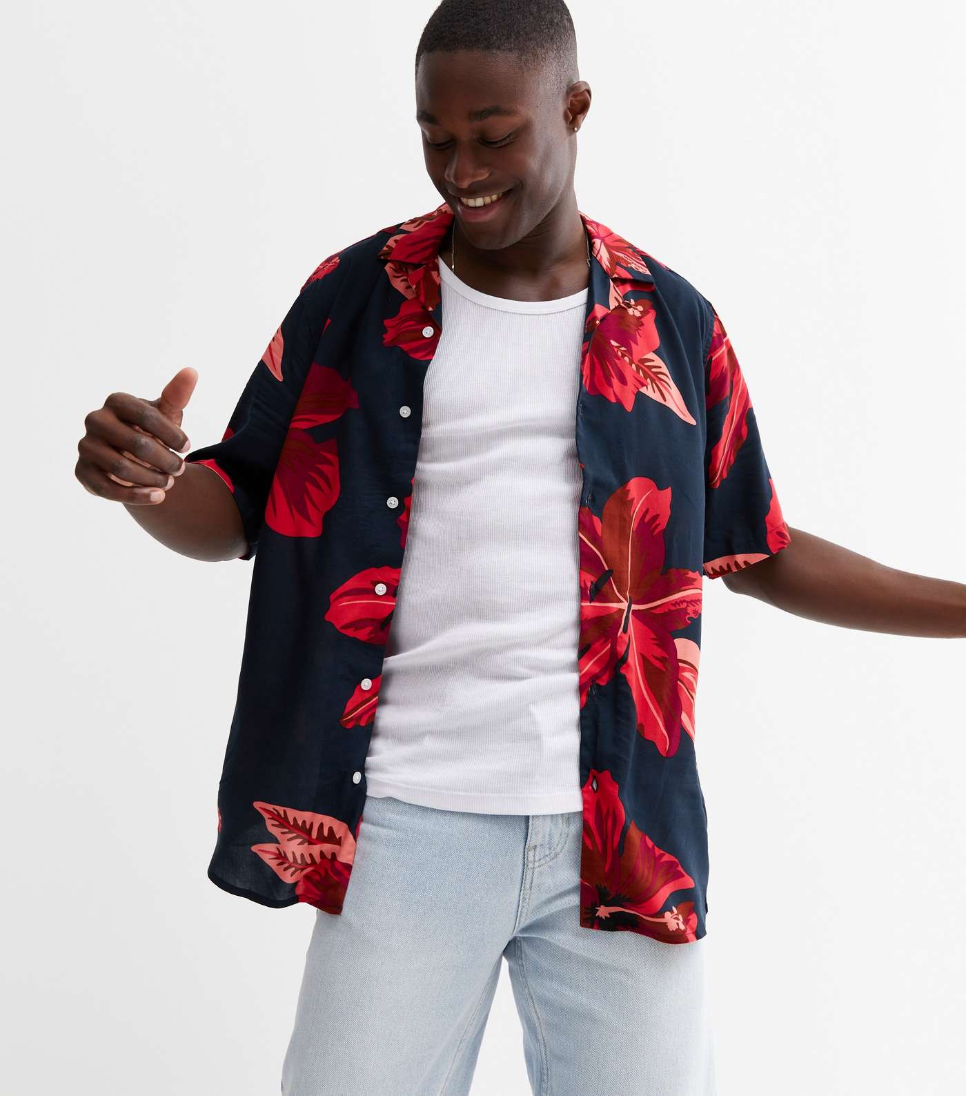 Only & Sons Red Tropical Short Sleeve Shirt