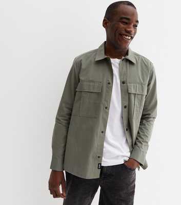 Only & Sons Grey Double Pocket Long Sleeve Overshirt
