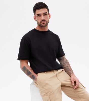 Only & Sons Black Jersey Crew Neck Relaxed Fit T-Shirt