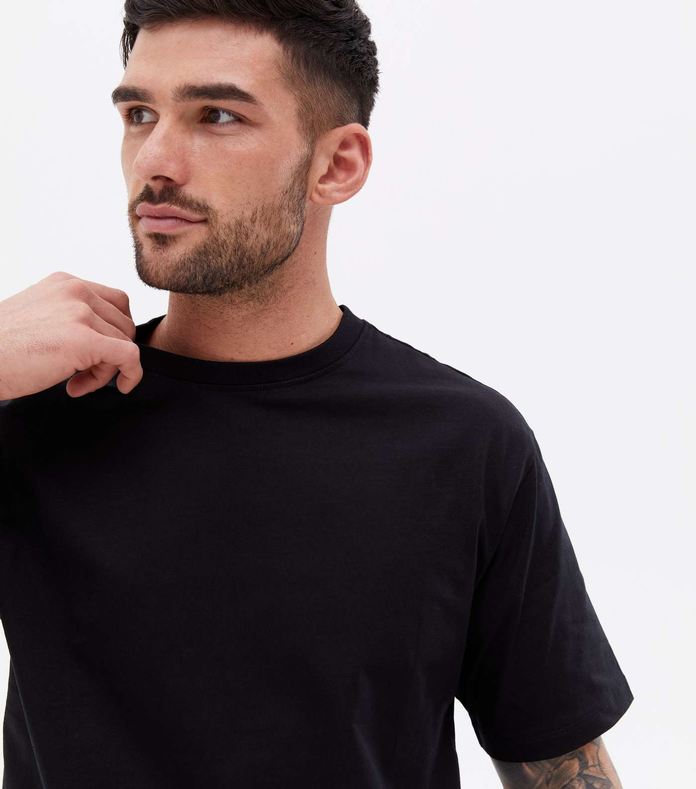 Only & Sons Black Jersey Crew Neck Relaxed Fit T-Shirt Image 3