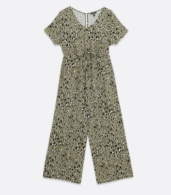 Maternity Green Animal Print Wide Leg Jumpsuit New Look