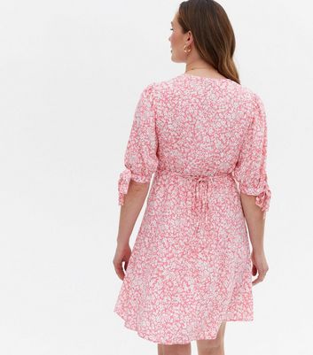 Click to view product details and reviews for Maternity Pink Ditsy Floral V Neck Mini Dress New Look.