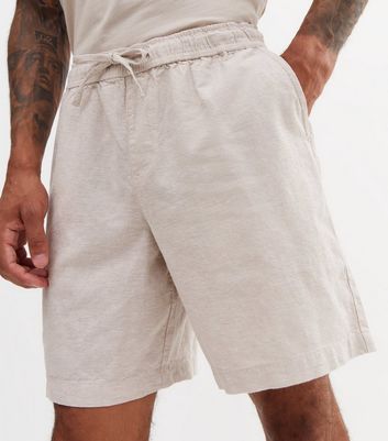 Mens linen shop shorts drawstring