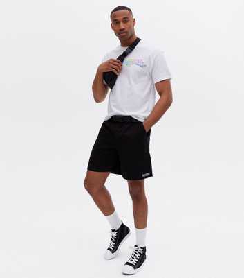 Black Logo Clip Belt Relaxed Fit Shorts