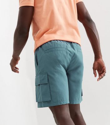 teal cargo shorts