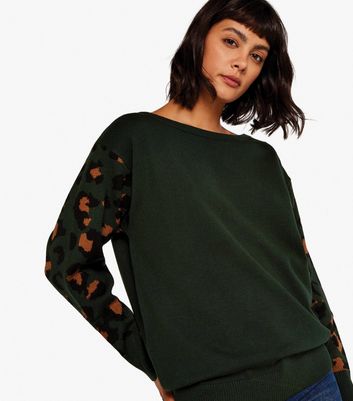 Leopard print oversized outlet jumper