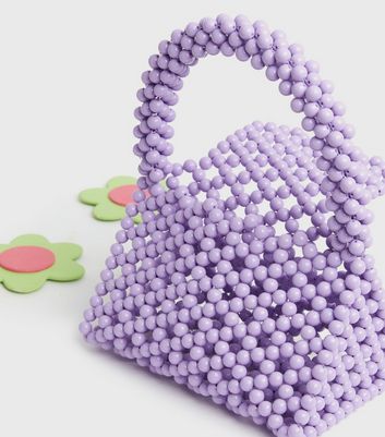 shop for Sweet as Candy Lilac Beaded Mini Tote Bag New Look at Shopo