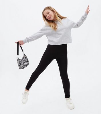 Girls Black Ribbed Leggings | New Look
