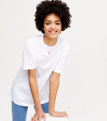 White Oversized Crew Neck T Shirt New Look