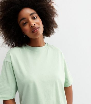 Light Green Oversized Crew Neck T-Shirt 