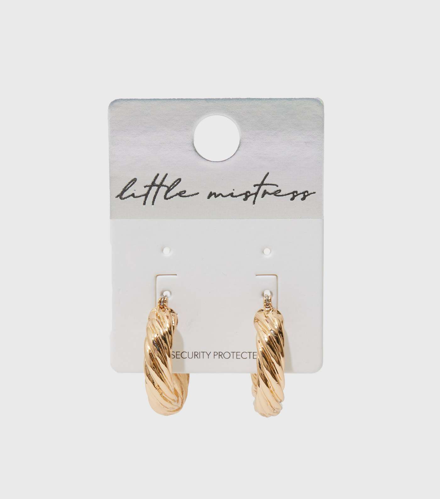 Little Mistress Gold Ribbed Dome Hoop Earrings