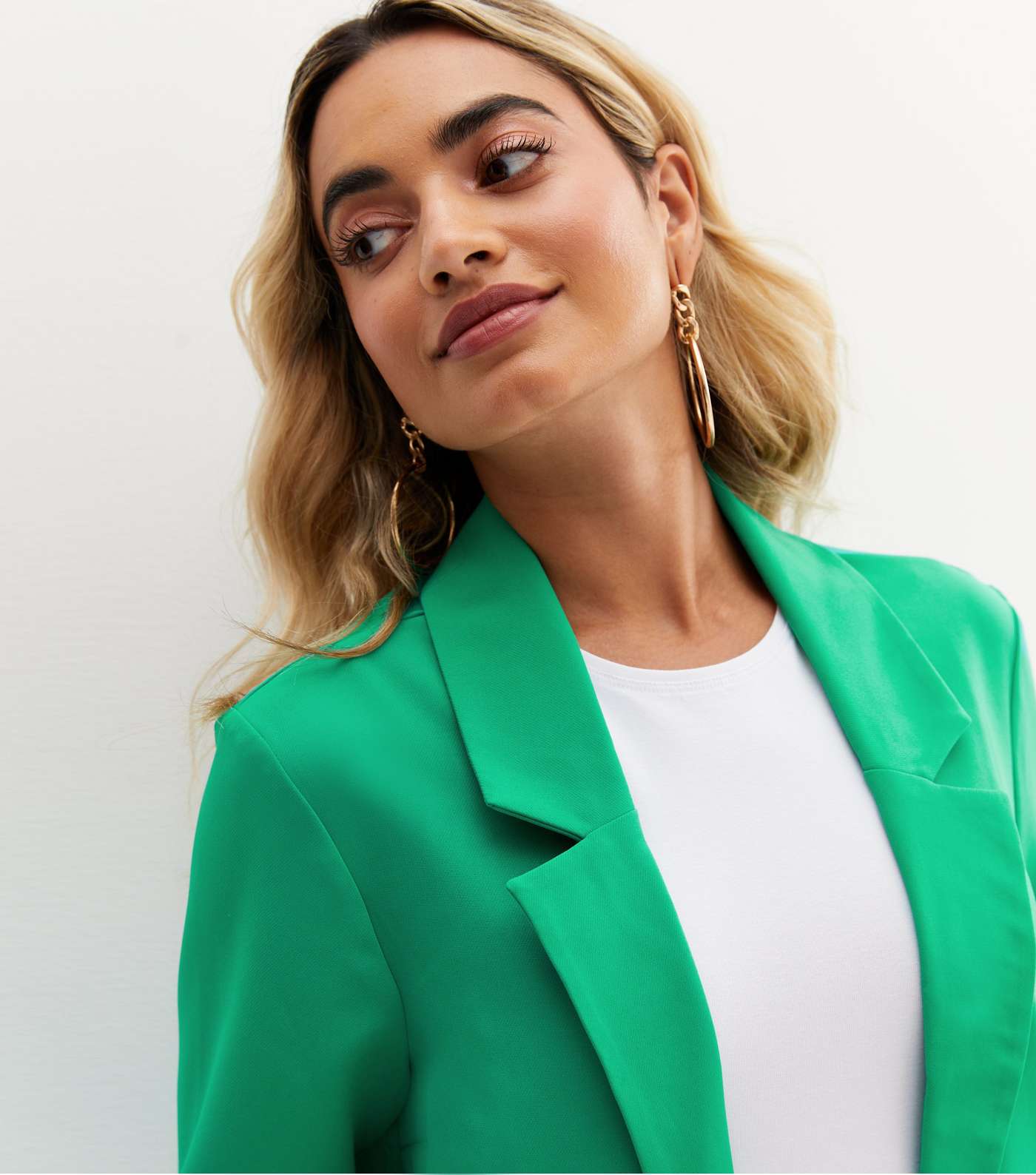 Petite Green Revere Relaxed Fit Blazer Image 3