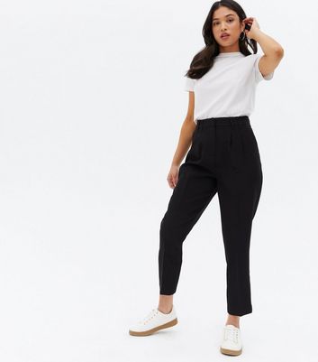 Petite Black High Waist Tailored 