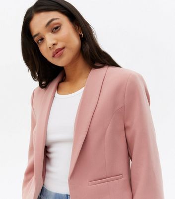 Petite Mid Pink Crop Blazer | New Look