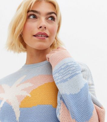 Click to view product details and reviews for Multicoloured Tropical Crew Neck Jumper New Look.