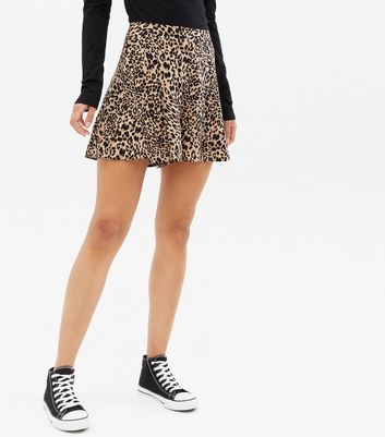Damen Bekleidung Tall Brown Leopard Print Flippy Shorts