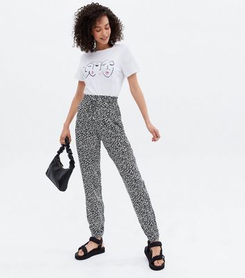 Tall Black Animal Print Tie Waist 