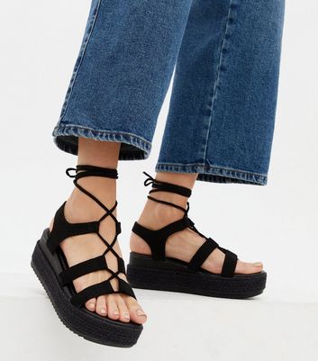 MIA Chunky Platform Sandals - Black PU – AJ VOYAGE