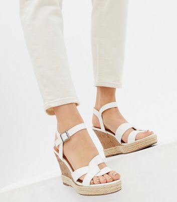 platform sandals all white