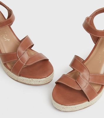 shop for Tan Platform Wedge Sandals New Look Vegan at Shopo