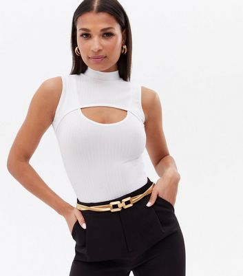 Gold Double Buckle Stretch Belt | New Look