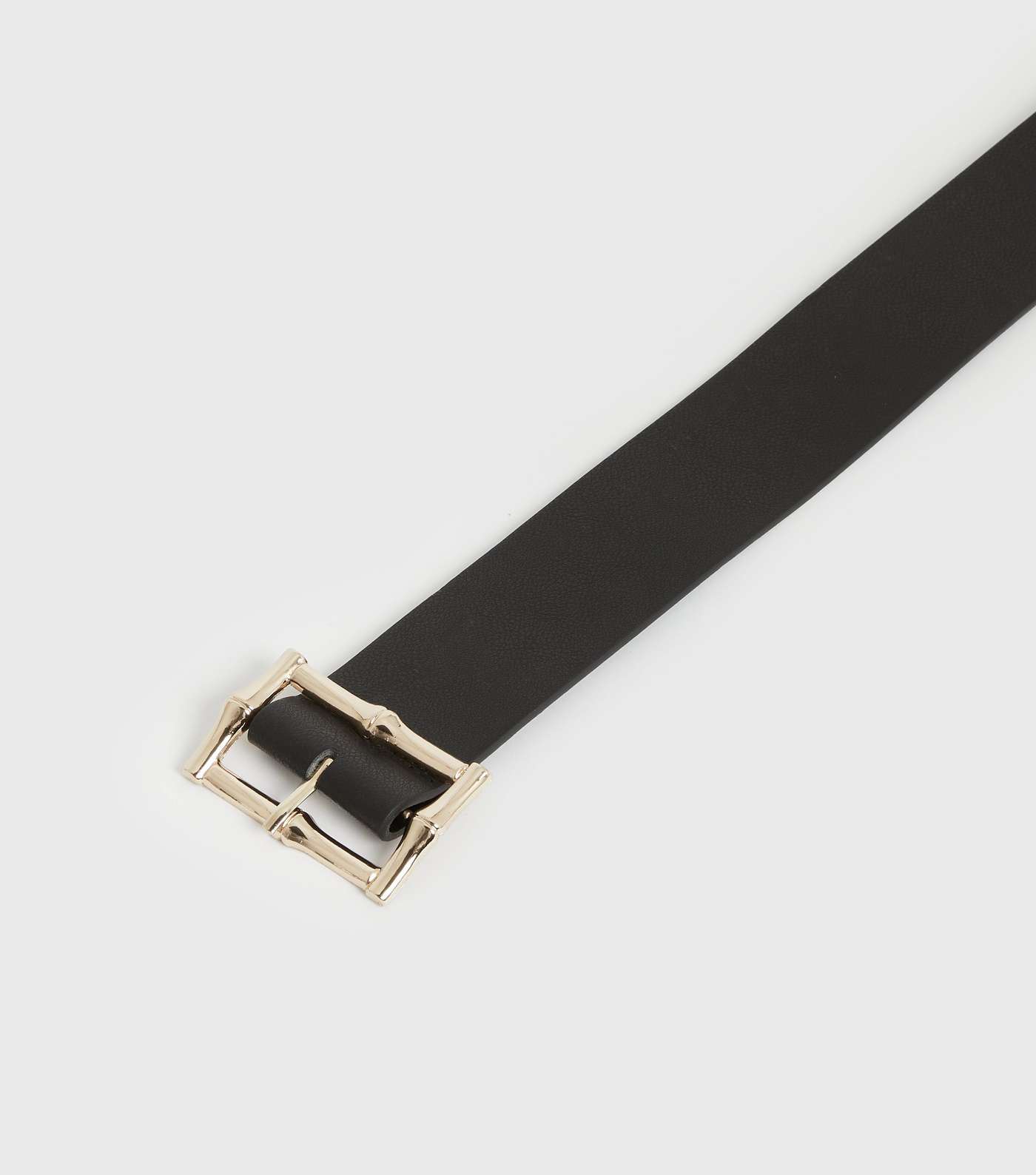 Black Leather Look Rectangle Buckle Waist Belt Image 3