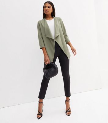 khaki waterfall blazer