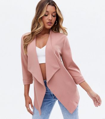 Pink hotsell waterfall blazer