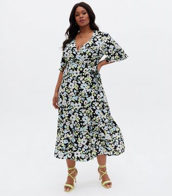 Click to view product details and reviews for Curves Black Floral Tiered Midi Wrap Dress New Look. Click to view product details and reviews for Curves Black Floral Tiered Midi Wrap Dress New Look.