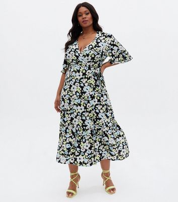 New look curve wrap dress best sale