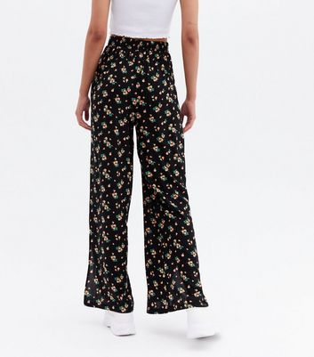 Black Peaches Split Hem Flared Trousers 