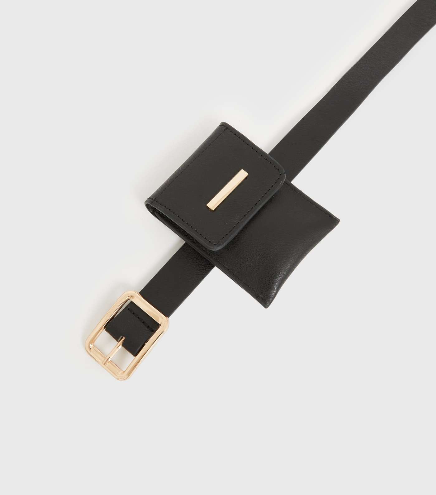 Black Leather-Look Pochette Belt Image 3