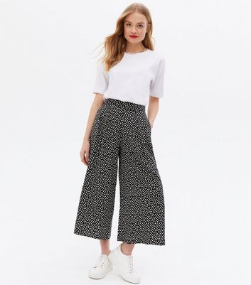 Black Spot High Waist Crop Wide Leg 