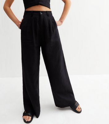 Sewing Pattern New Look Women's Trousers Plain High Waist Casual Button  Down Cotton Linen Wide Leg Casual Trousers Black Trousers Women with Holes,  black, S : Amazon.co.uk: Fashion