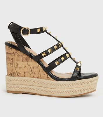 New look sale black wedges