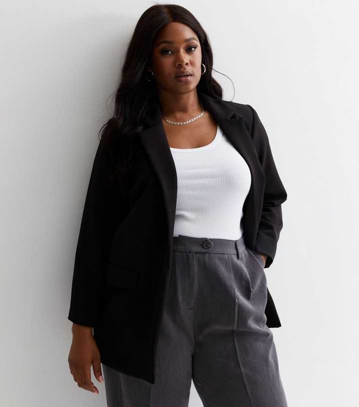 Curves Black Oversized Blazer