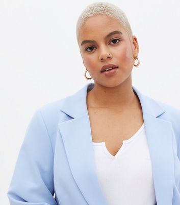 Plus size clearance light blue blazer