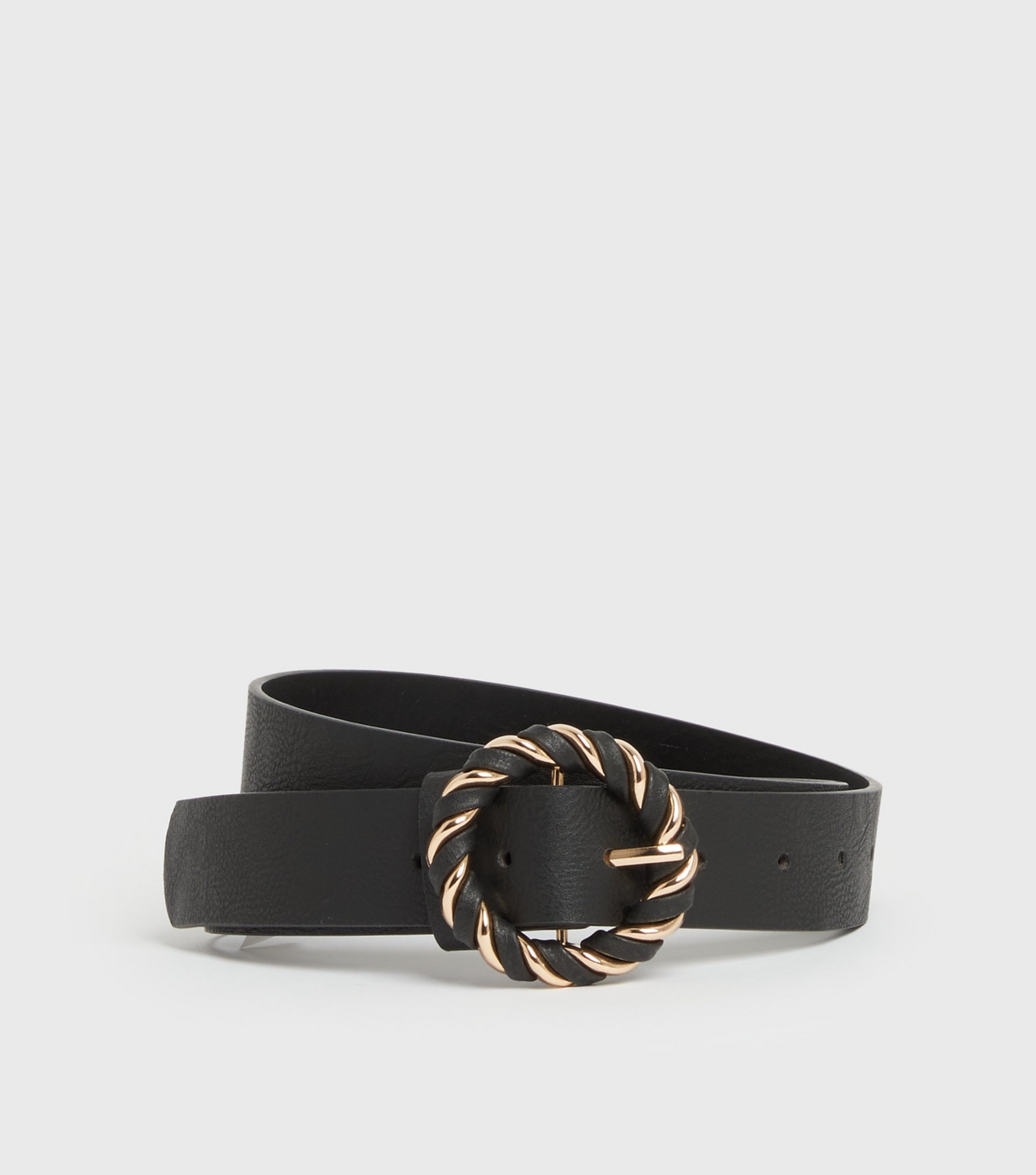 Black Twist Buckle Belt New Look