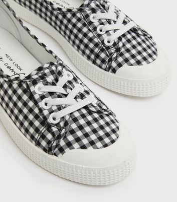 Gingham store slip ons