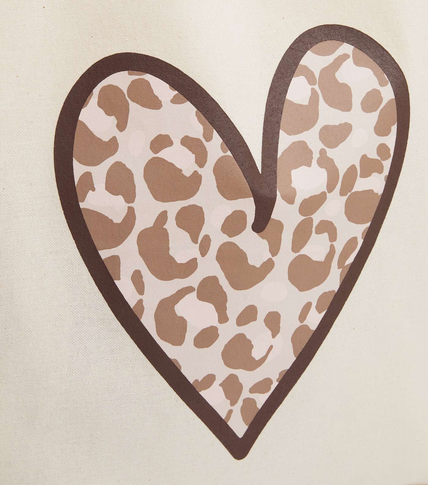 Brown Heart Leopard Print Canvas Tote Bag Image 4