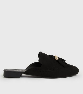 Black sales tassel mules