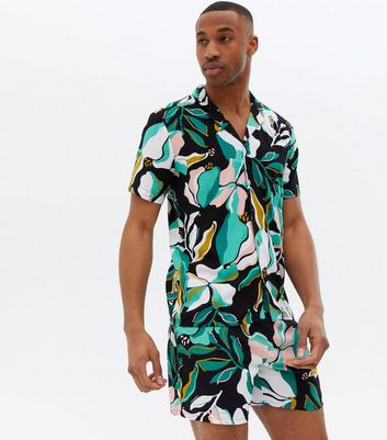 Black Floral Short Sleeve Shirt | New Look