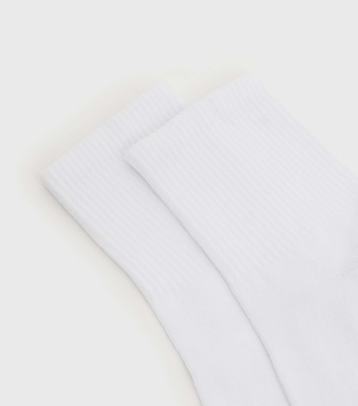 White Ribbed Socks Image 2