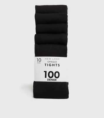 10 Pack Black 100 Denier Opaque Tights