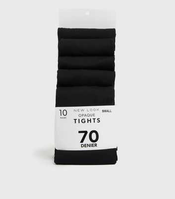 10 Pack Black 70 Denier Opaque Tights